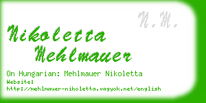 nikoletta mehlmauer business card